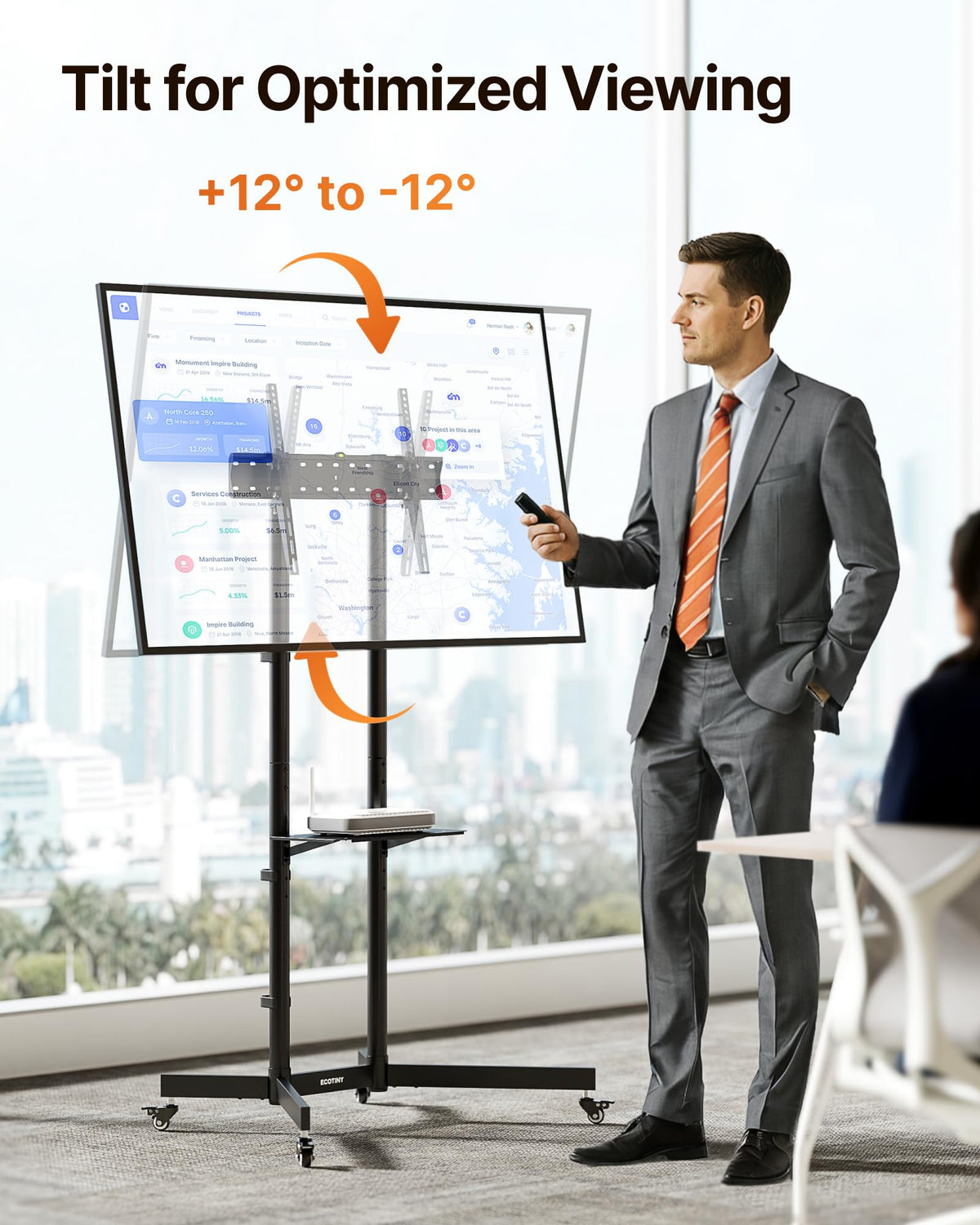 Heavy-Duty Rolling TV Stand Q656