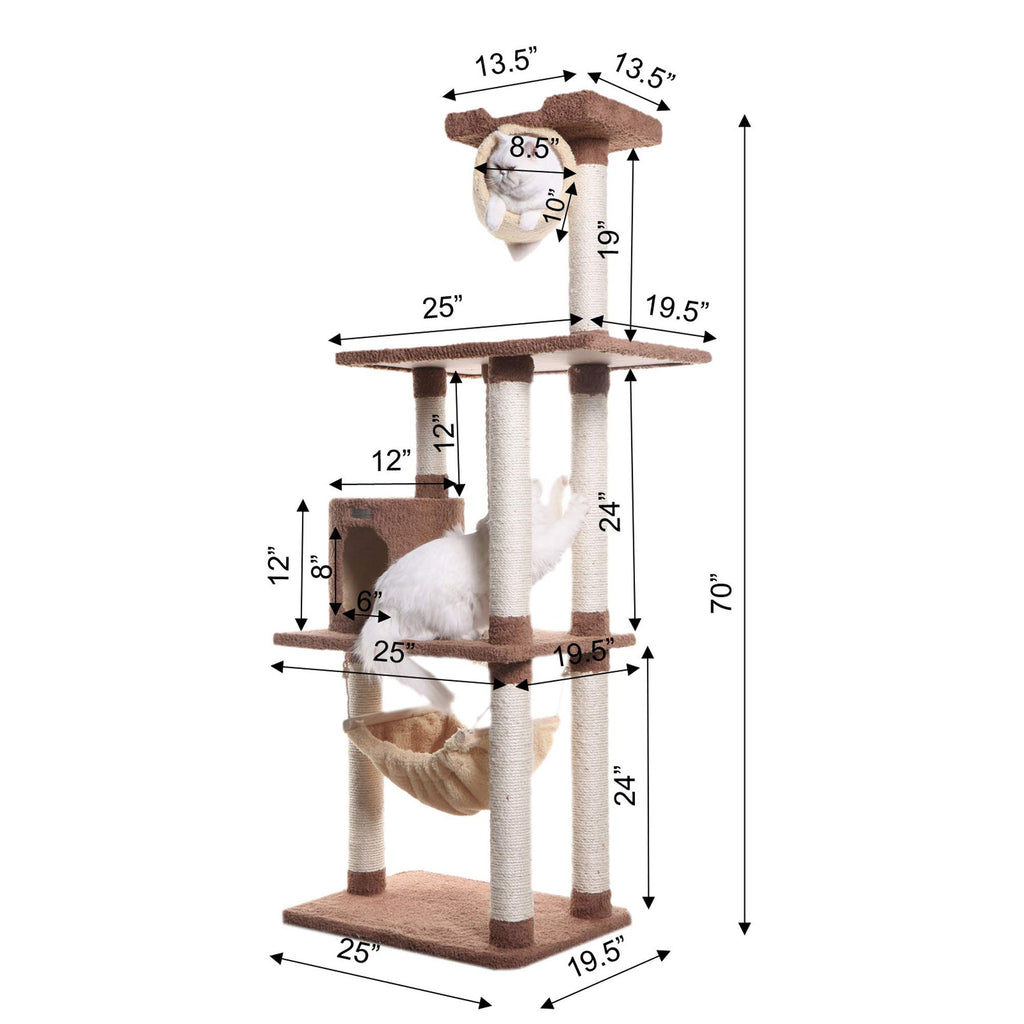 70" Cat Tree with Scratch Posts Y767