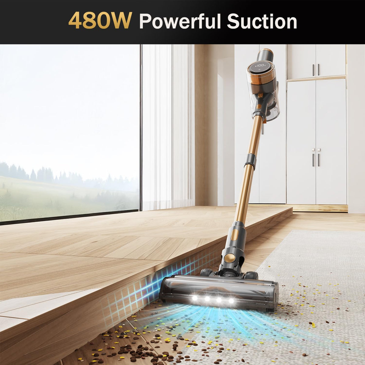 Cordless Stick Vacuum Cleaner 10-in-1 Lightweight 45mins Runtime H5335