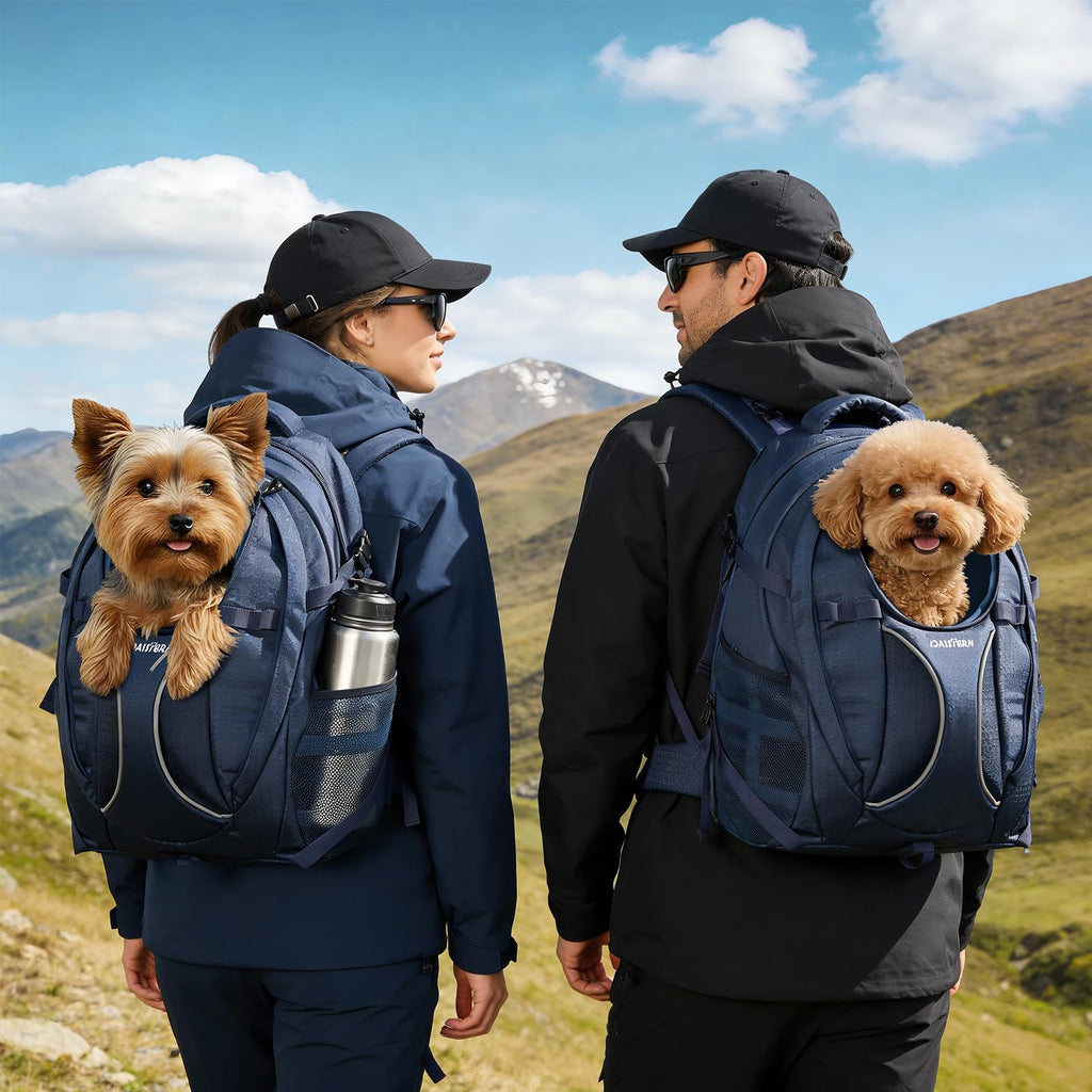 Dog Backpack Carrier, 2-in-1 Foldable 18 lbs Nylon Pet Travel Bag D379