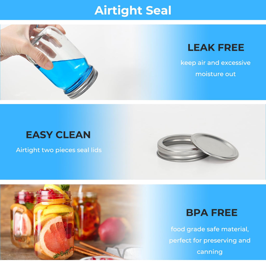 12 oz 20 Pack Glass Mason Jars with Airtight Lids G25121