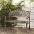 Cast Iron Metal Garden Bench with Antique Bronze Finish J31202