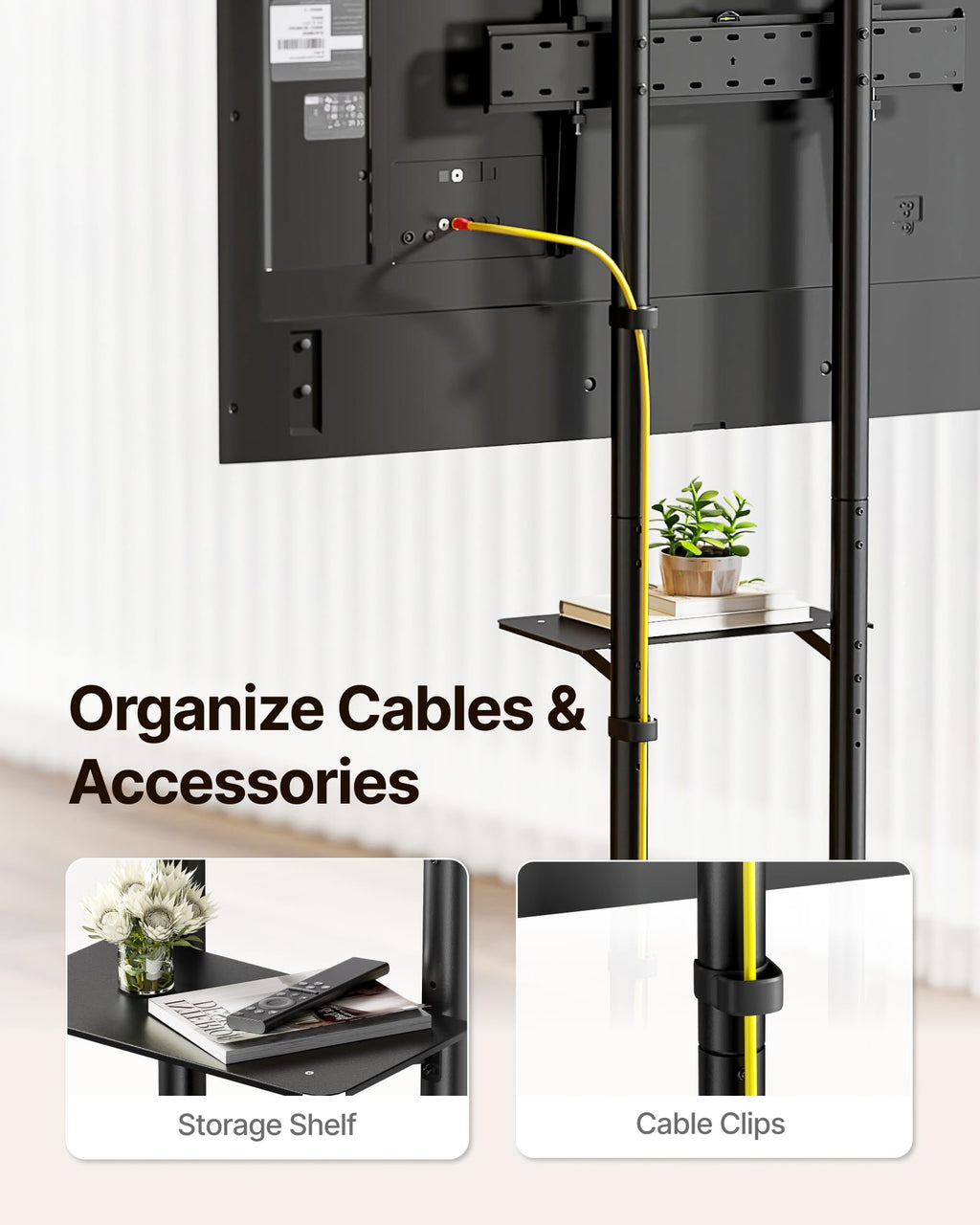 Heavy-Duty Rolling TV Stand Q656