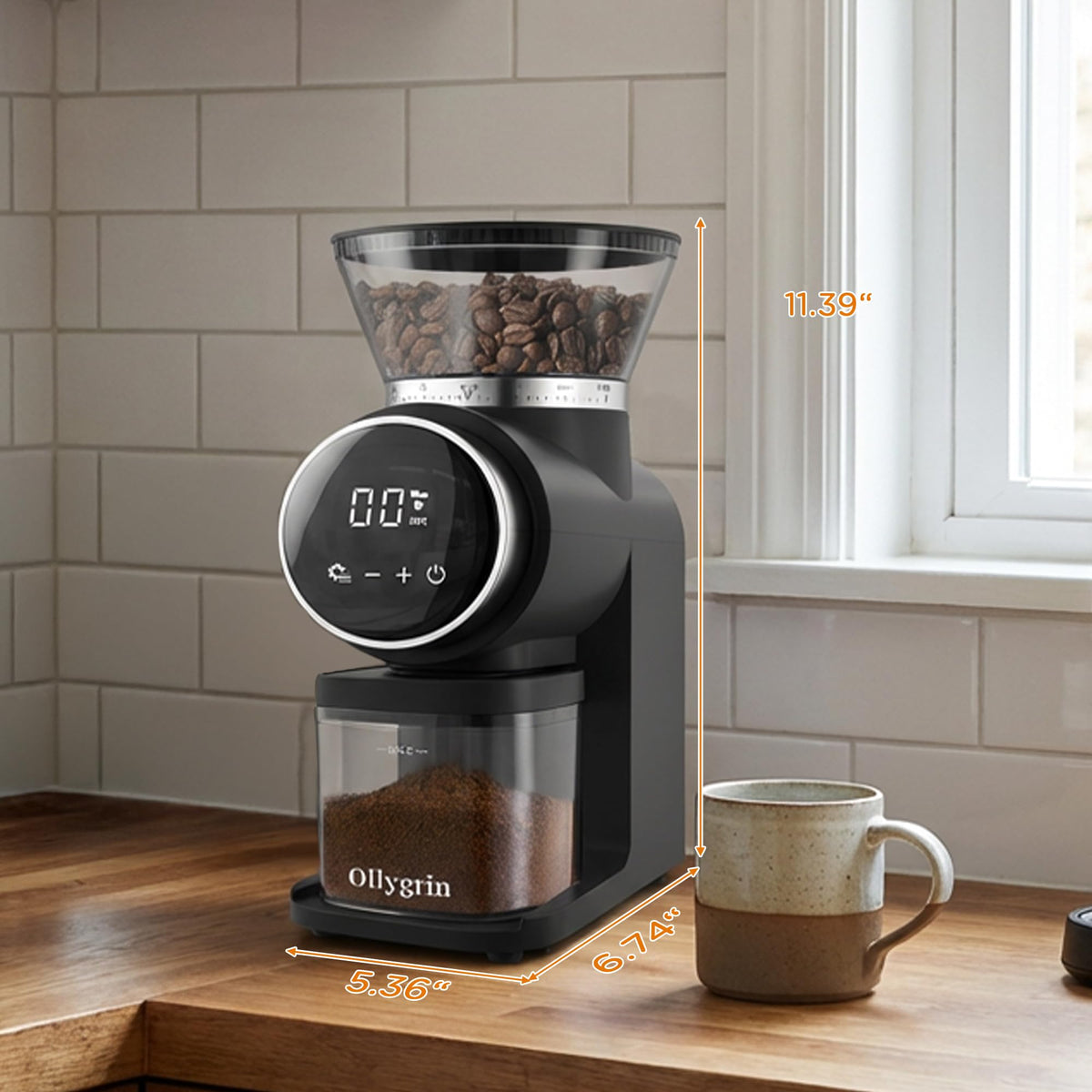 Conical Burr Electric Coffee Grinder with 30 Settings O41993