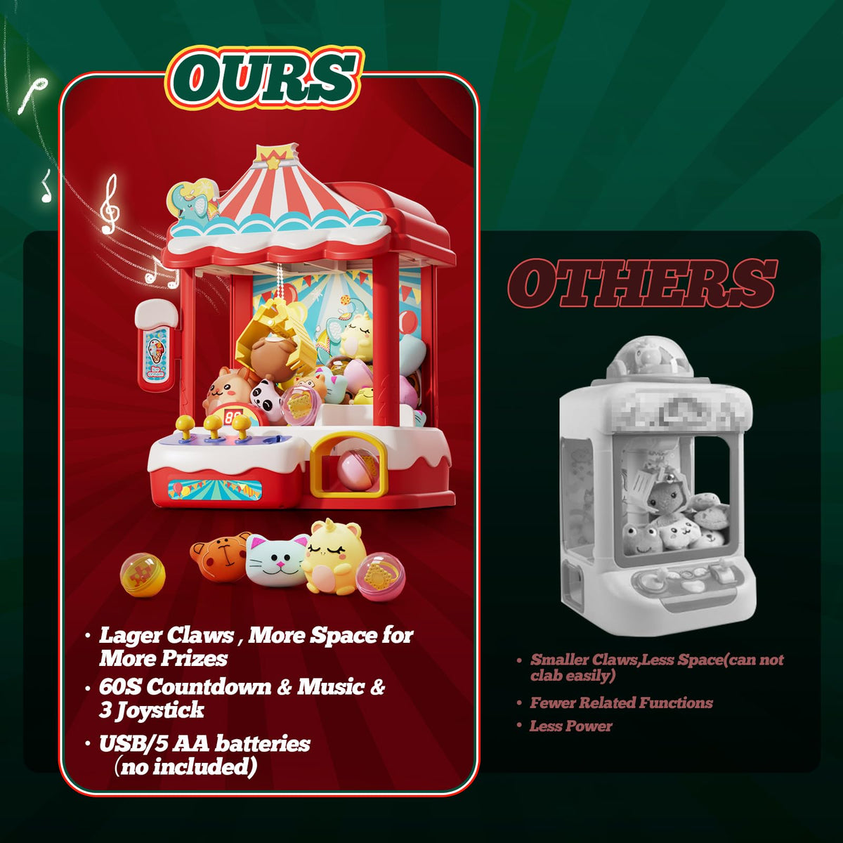 Claw Machine with 30 Mini Prizes Q841