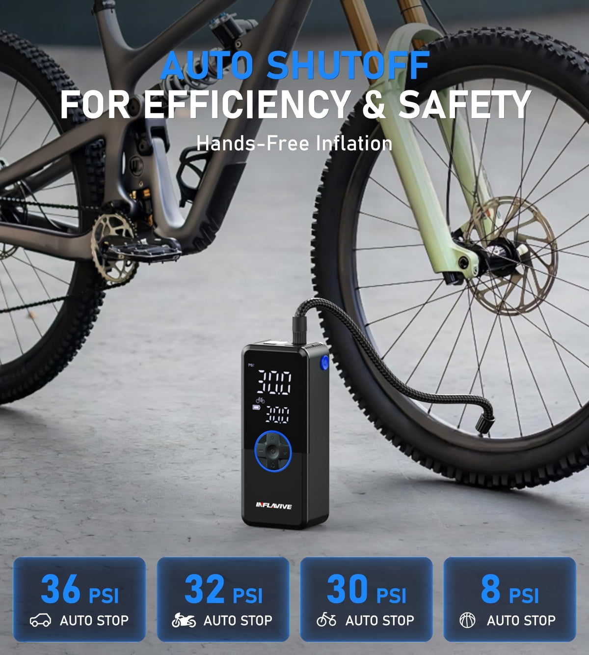 Portable Cordless Tire Inflator Air Compressor with Digital Gauge I4350