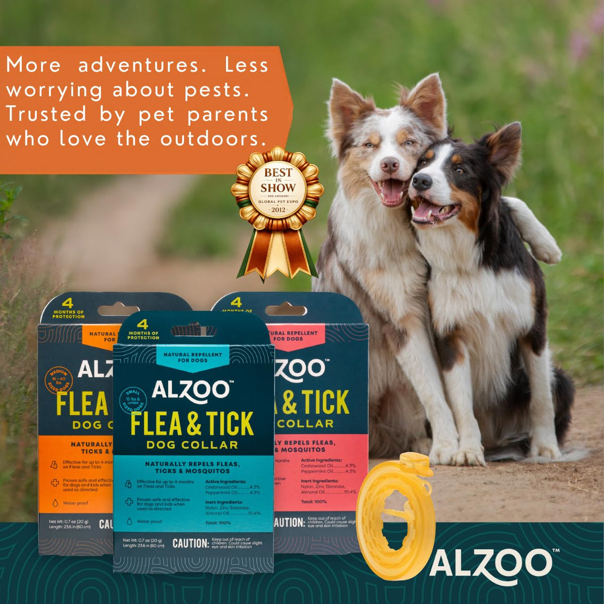 Plant-Based Flea & Tick Dog Collar for Small-Sized Dogs P3663