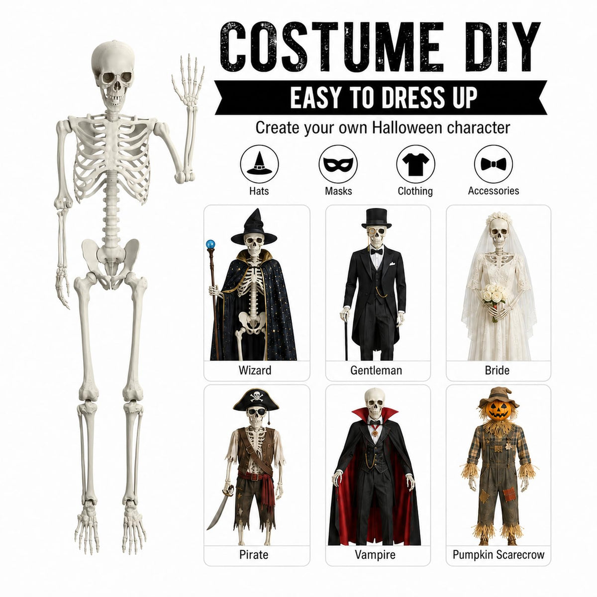 Life Size Full Body Skeleton Prop G5416