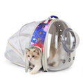 Blue Expandable Cat Backpack with Clear Window J844