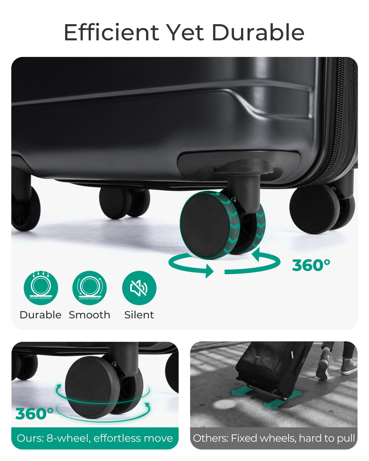 Expandable Spinner Carry-On Luggage 20" Black I91675