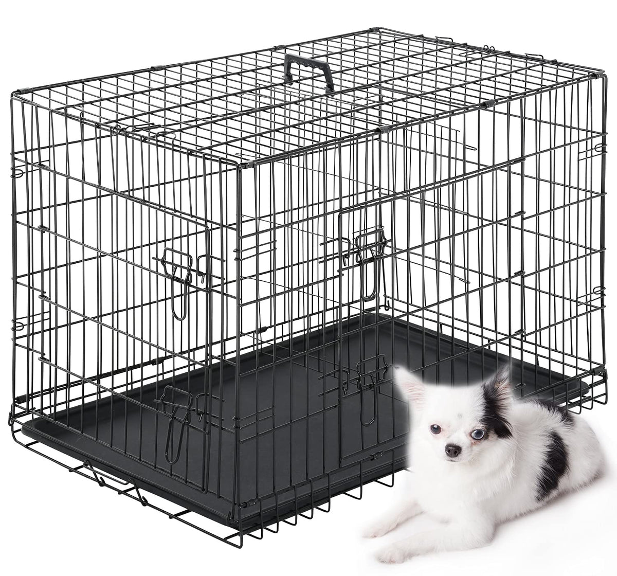 Black Metal Dog Crate Y7630