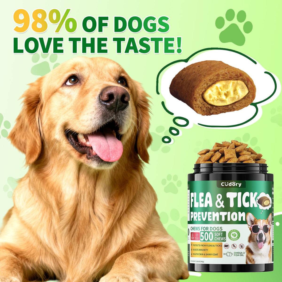 Flea and Tick Prevention for Dogs Chews M890735