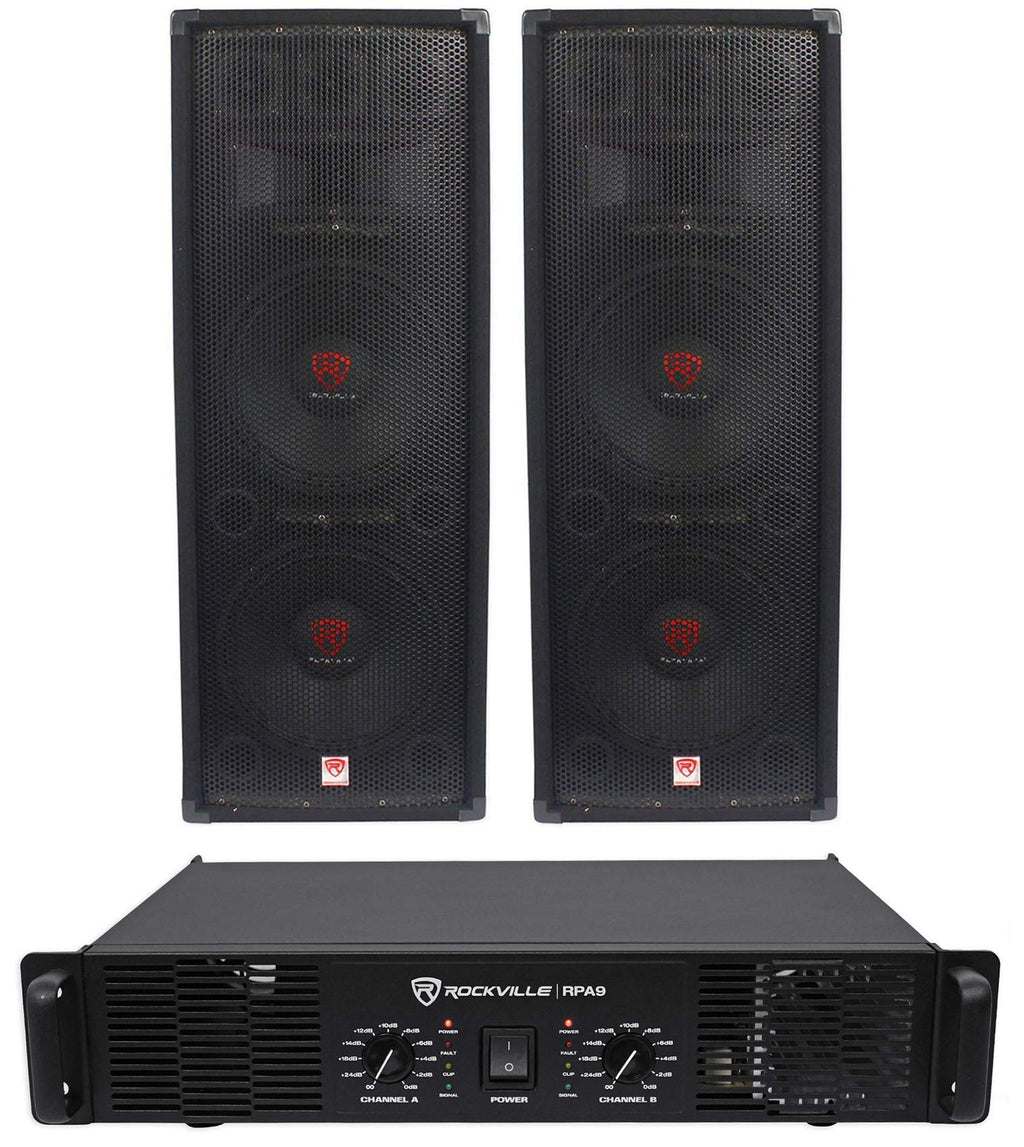 12" 2000W DJ PA Speaker Pair with Amplifier W44278