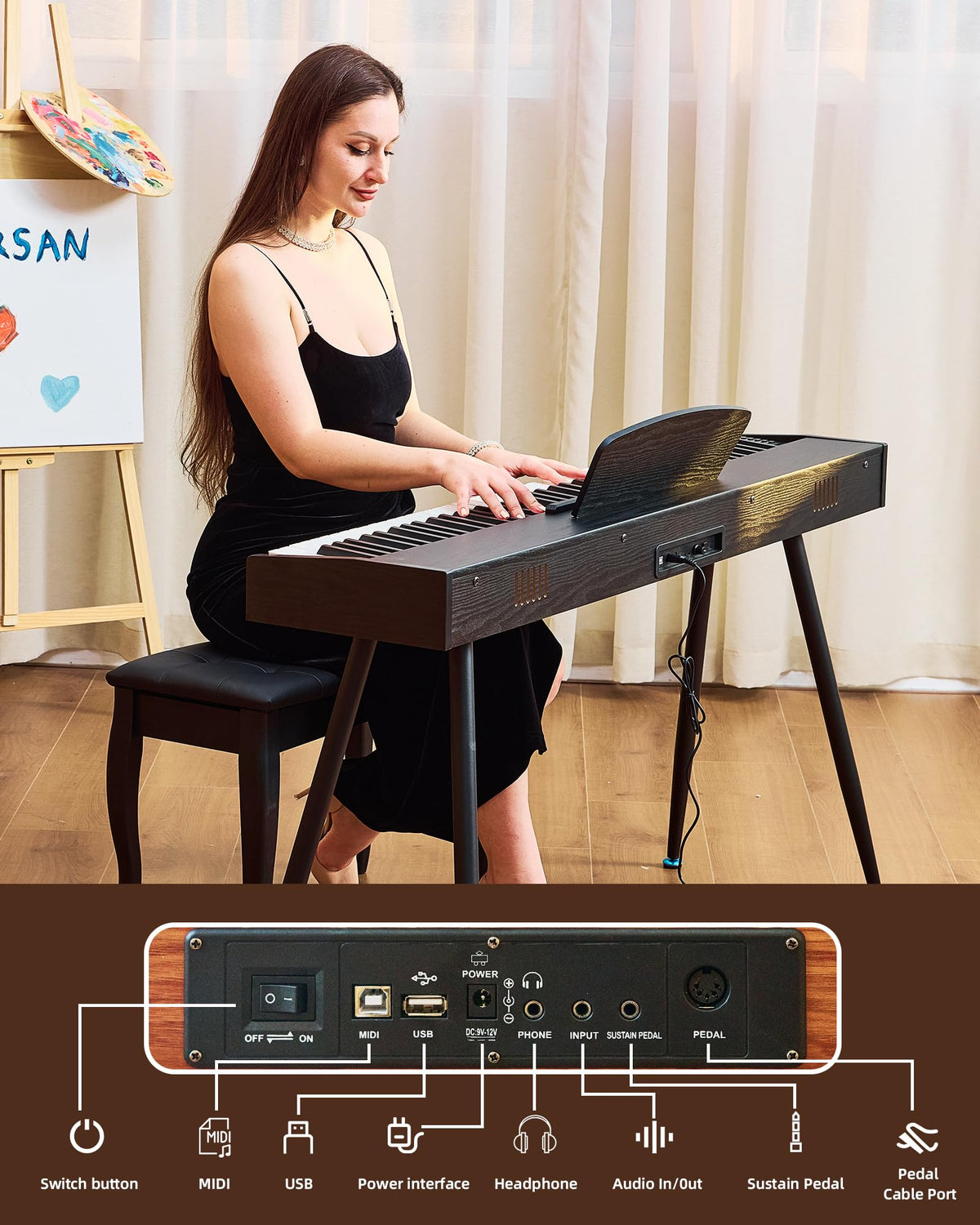 88 Key Weighted Digital Piano P916382
