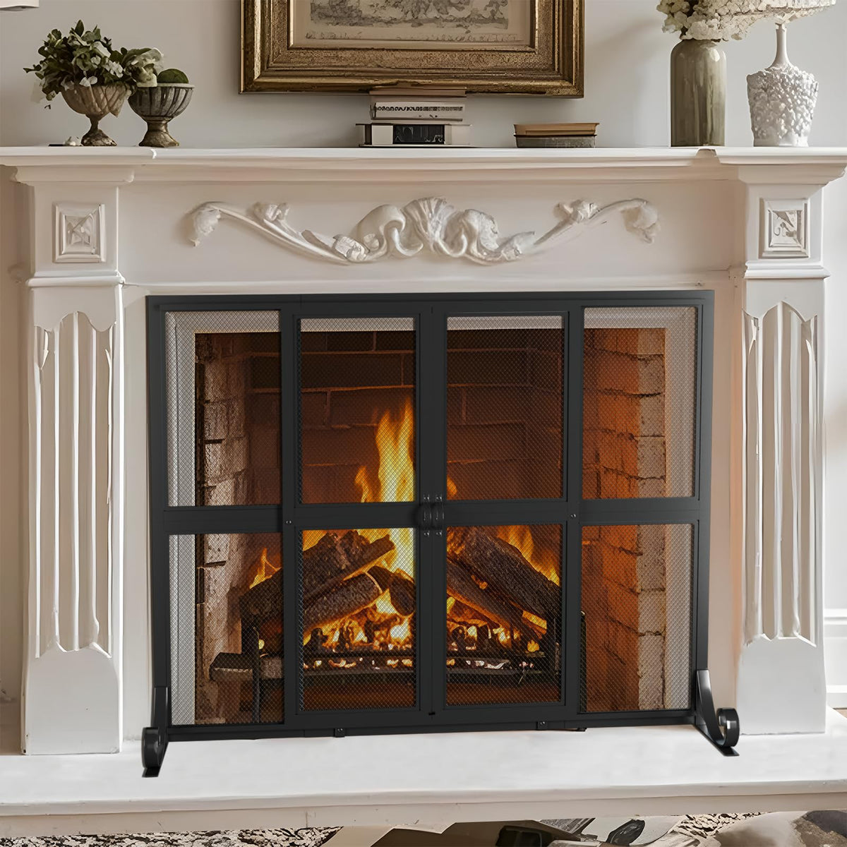 Fireplace Screen with Sliding Doors U379799
