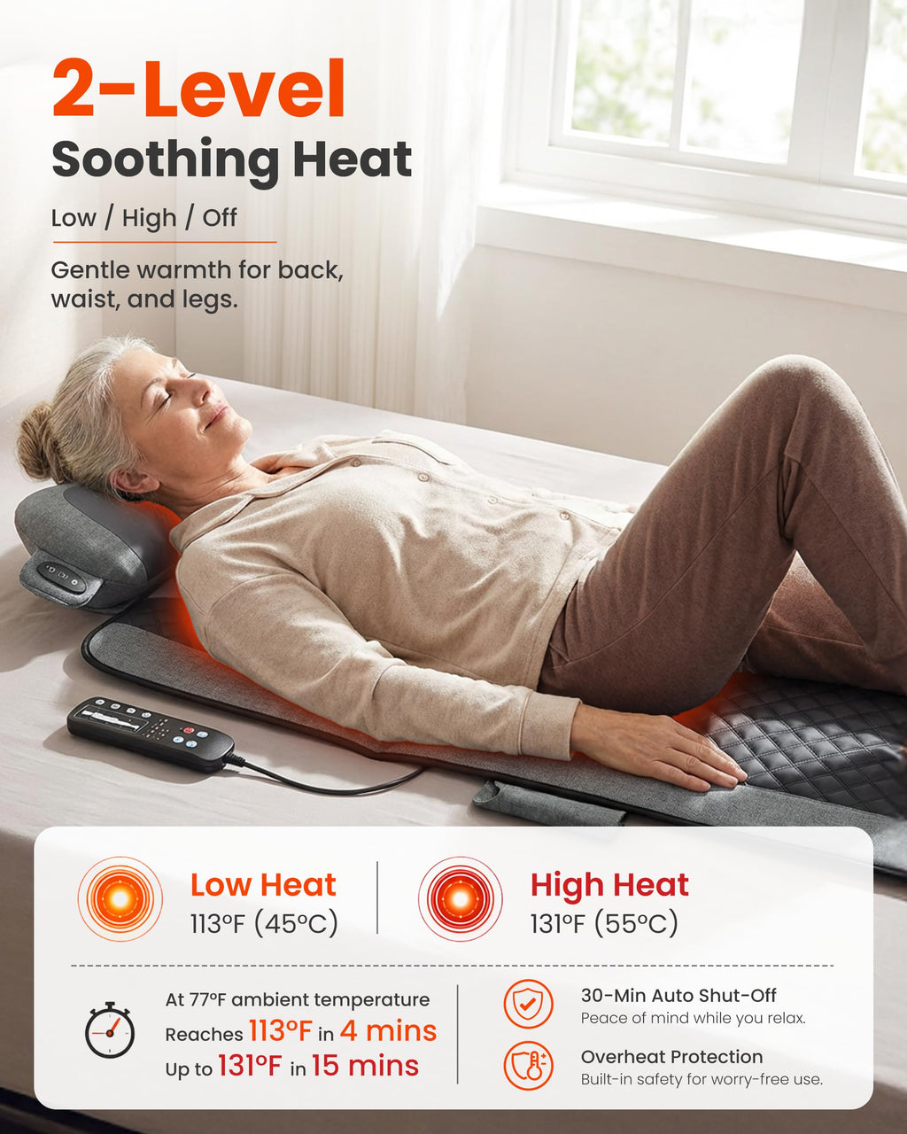 Full Body Vibration Massage Mat with Shiatsu Neck Pillow H364046