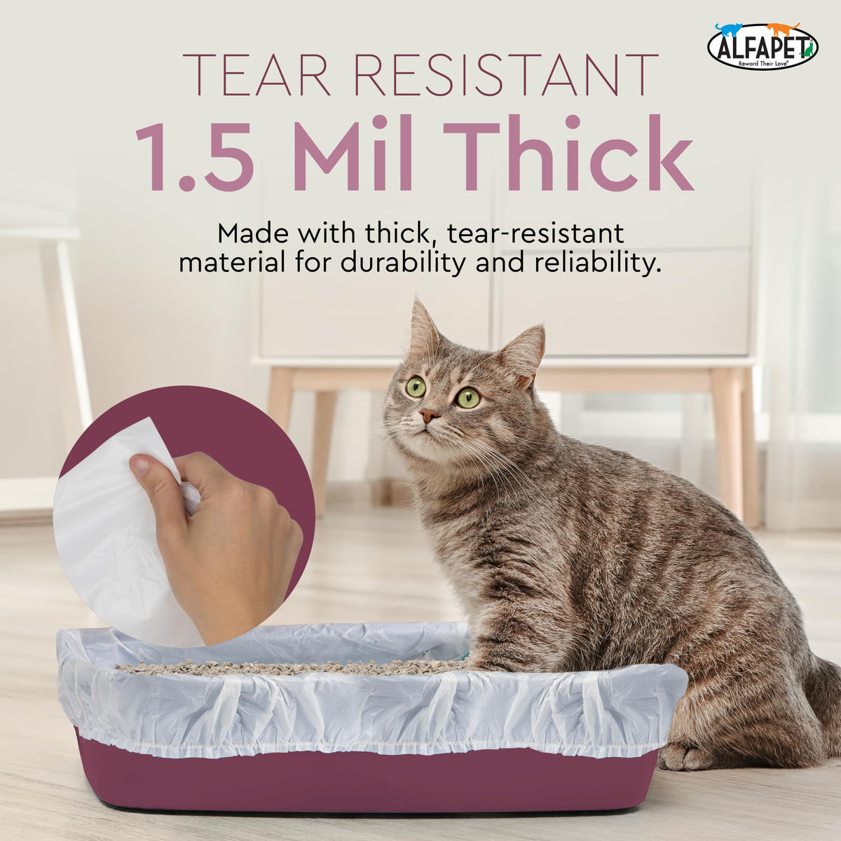 Cat Litter Box Liners Large 12 Count Tear-Resistant Waterproof H516851