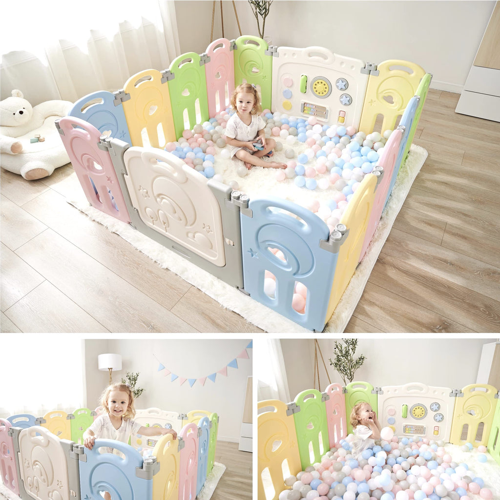 Large 14-Panel Baby Playpen W72246