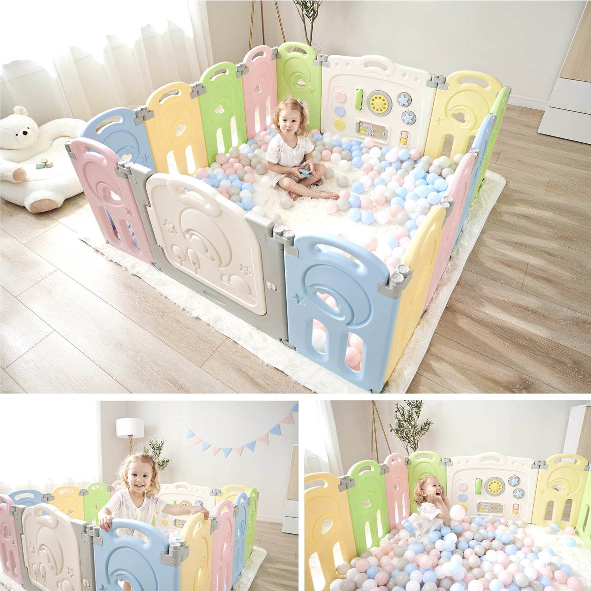 Large 14-Panel Baby Playpen W72246