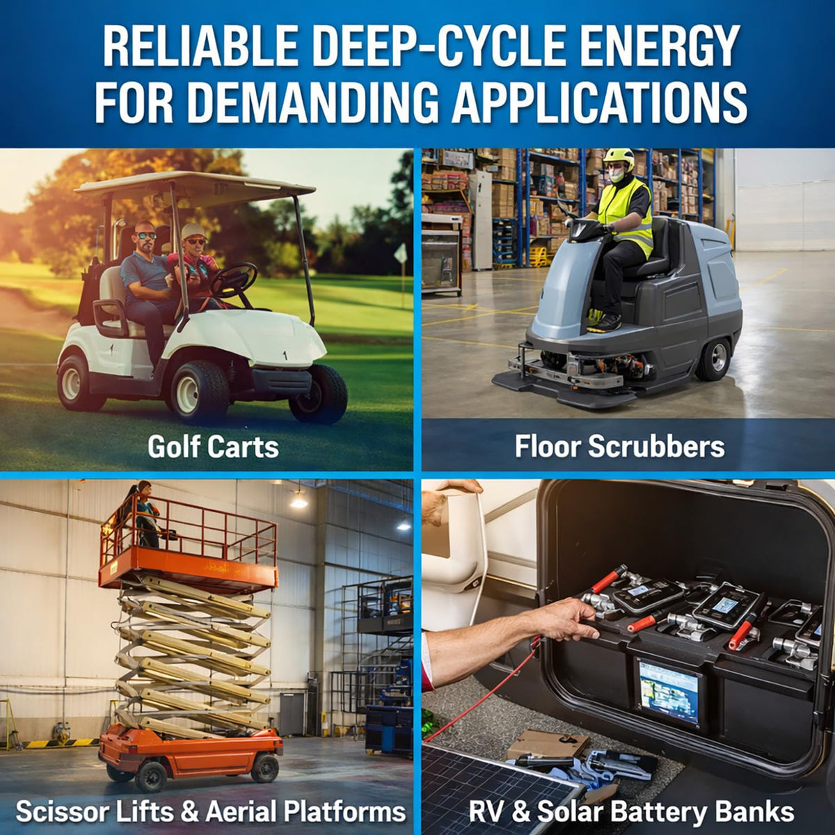 6V 210AH Deep Cycle AGM Battery 4 Pack V32687