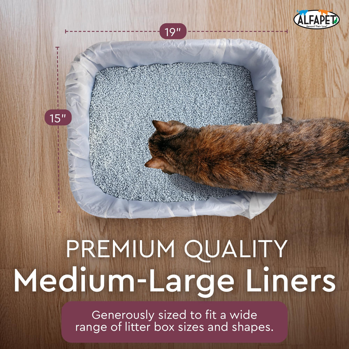 Cat Litter Box Liners Large 12 Count Tear-Resistant Waterproof H516851