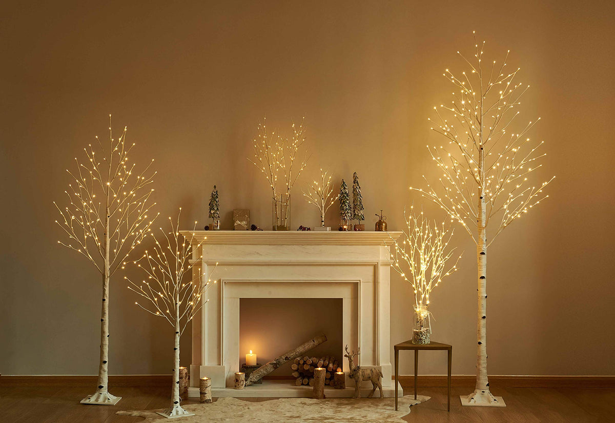 Lighted Birch Tree 8FT 240 Warm White Lights N92714