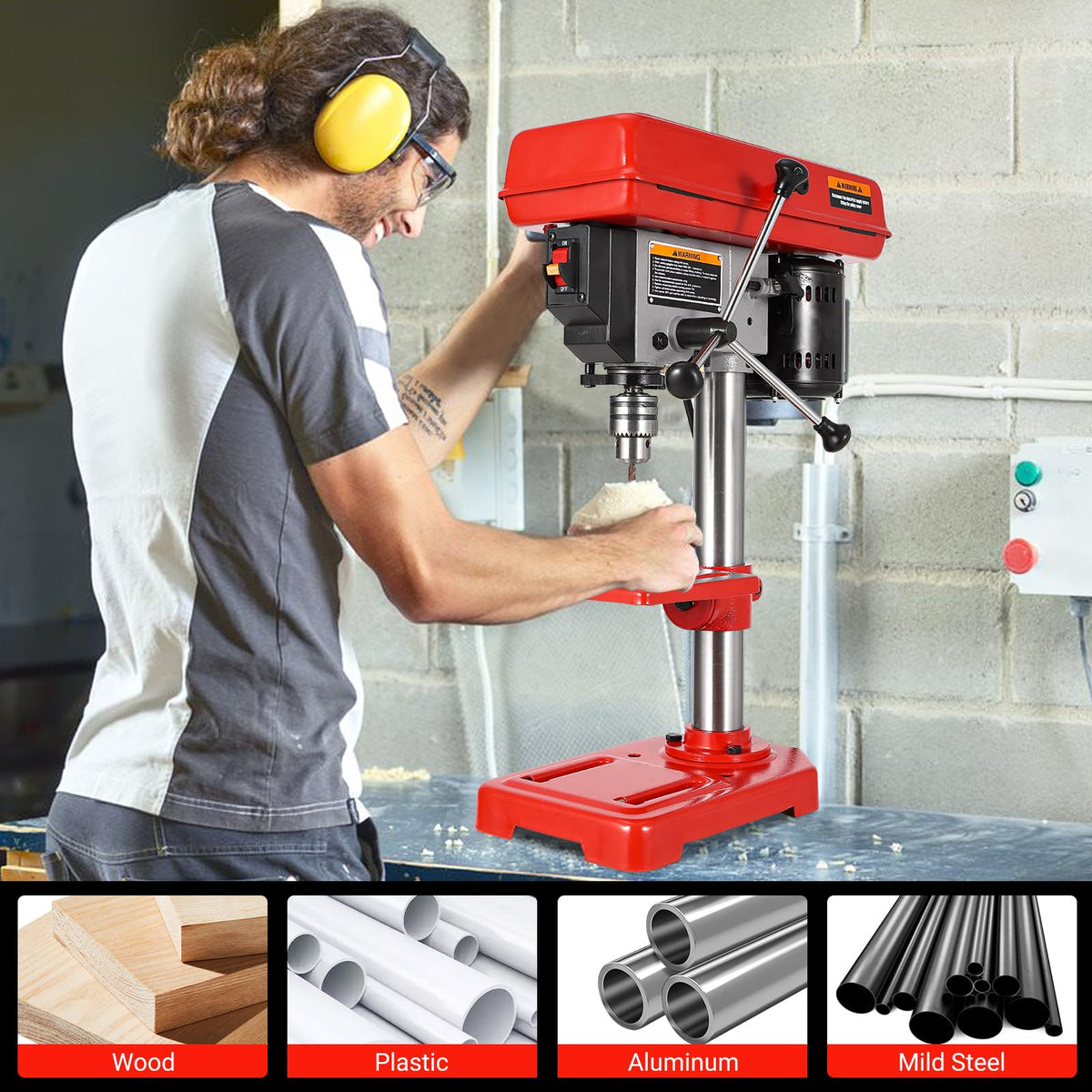8" Benchtop Drill Press with 5 Adjustable Speeds A3123