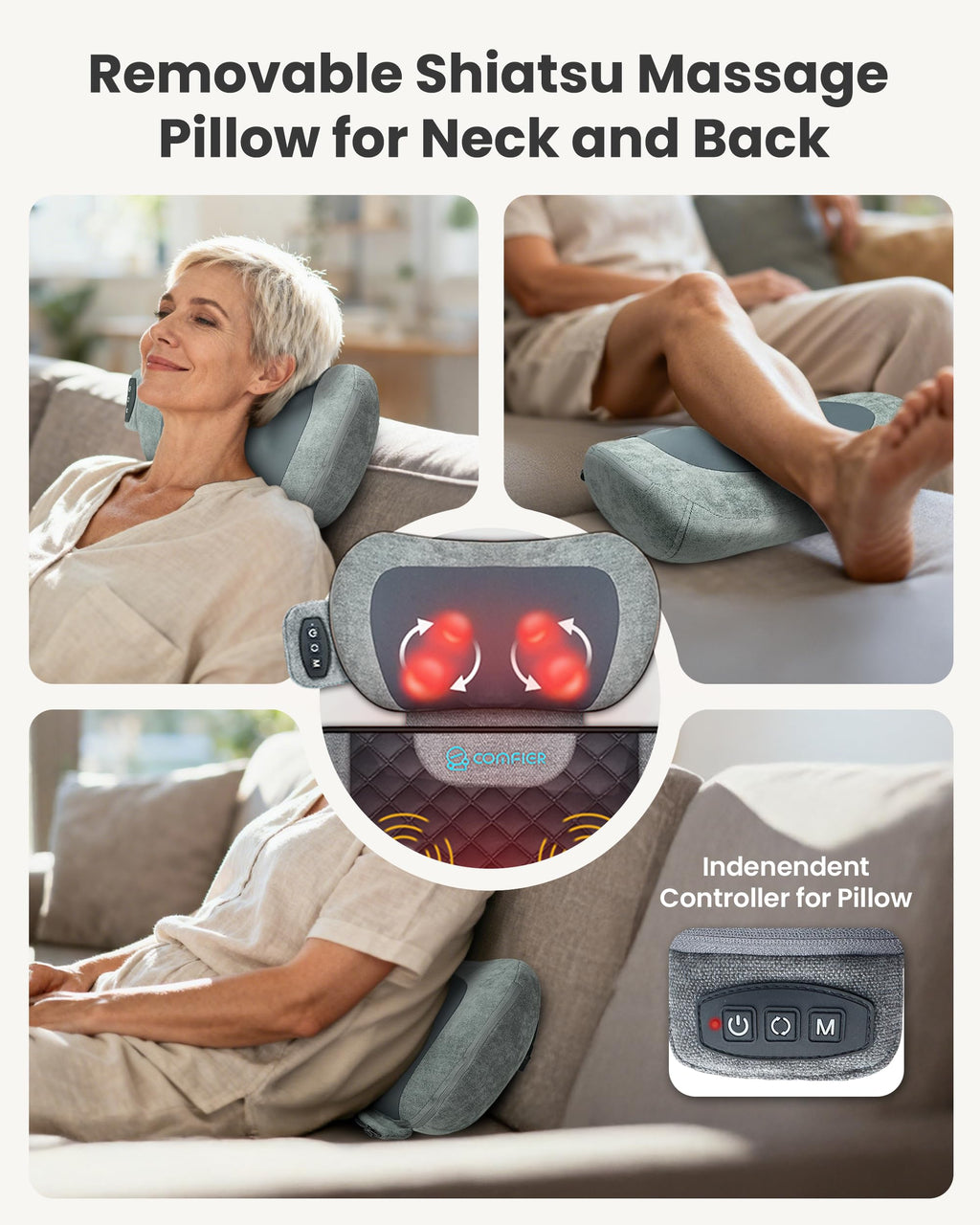 Full Body Vibration Massage Mat with Shiatsu Neck Pillow H364046