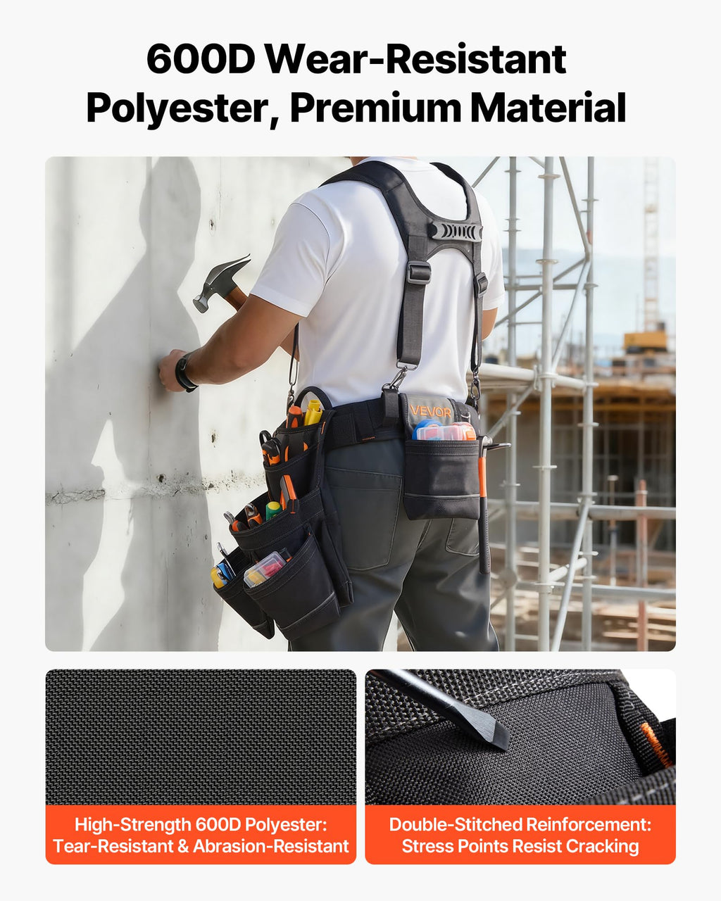 19 Pockets Adjustable Tool Belt with Suspenders P692306