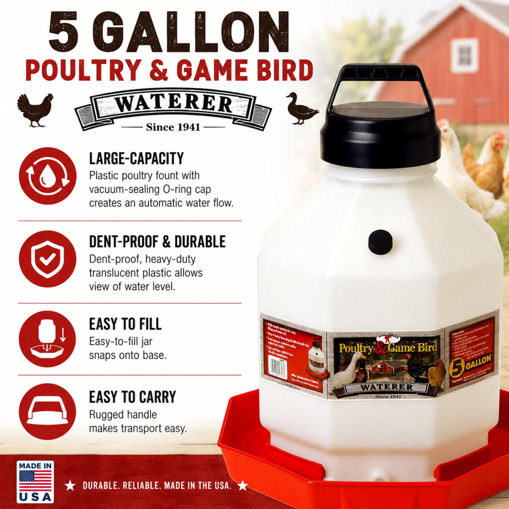 5 Gallon Translucent Plastic Poultry Waterer E8871