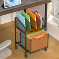 Rolling File Cabinet with Adjustable Dividers and Storage Drawer W17199