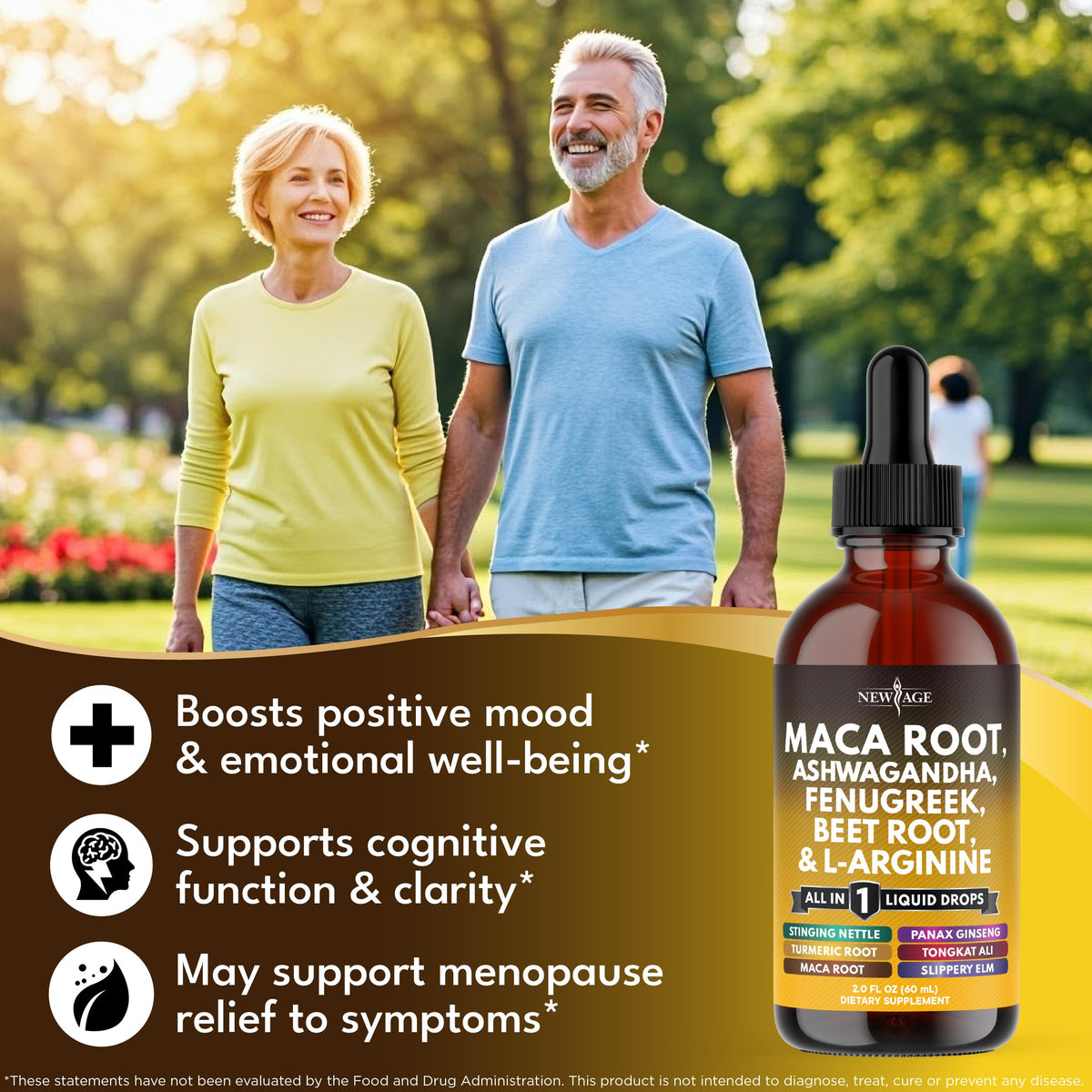 Organic Maca Root Liquid Drops with Ashwagandha 8oz P544