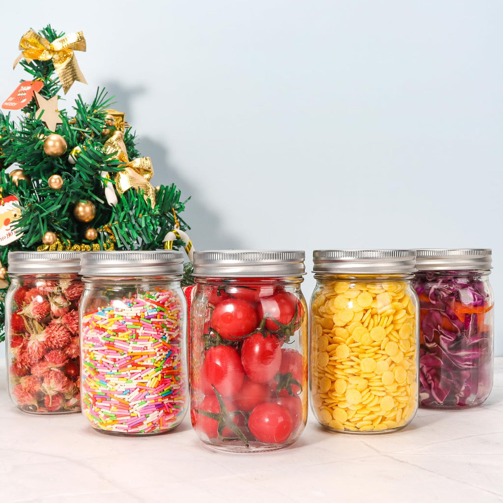 12 oz 20 Pack Glass Mason Jars with Airtight Lids G25121