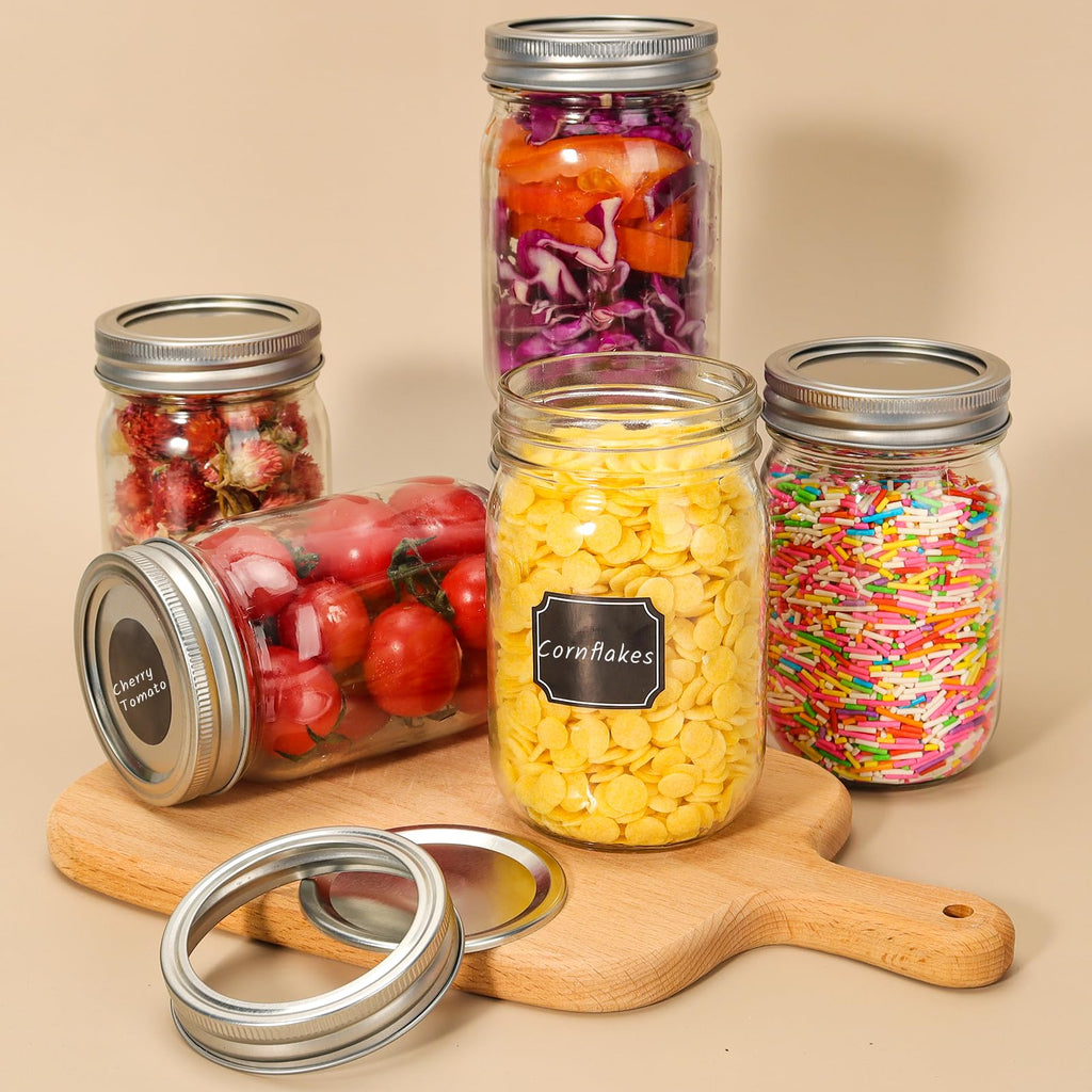12 oz 20 Pack Glass Mason Jars with Airtight Lids G25121