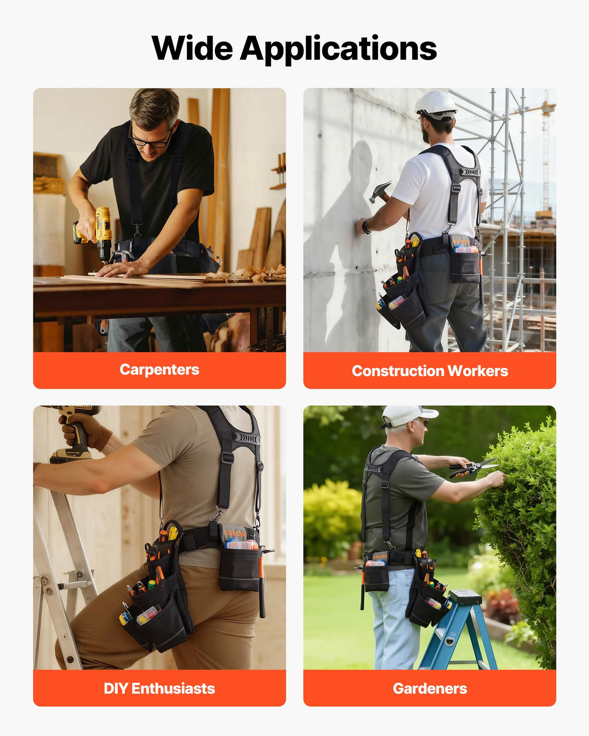 19 Pockets Adjustable Tool Belt with Suspenders P692306