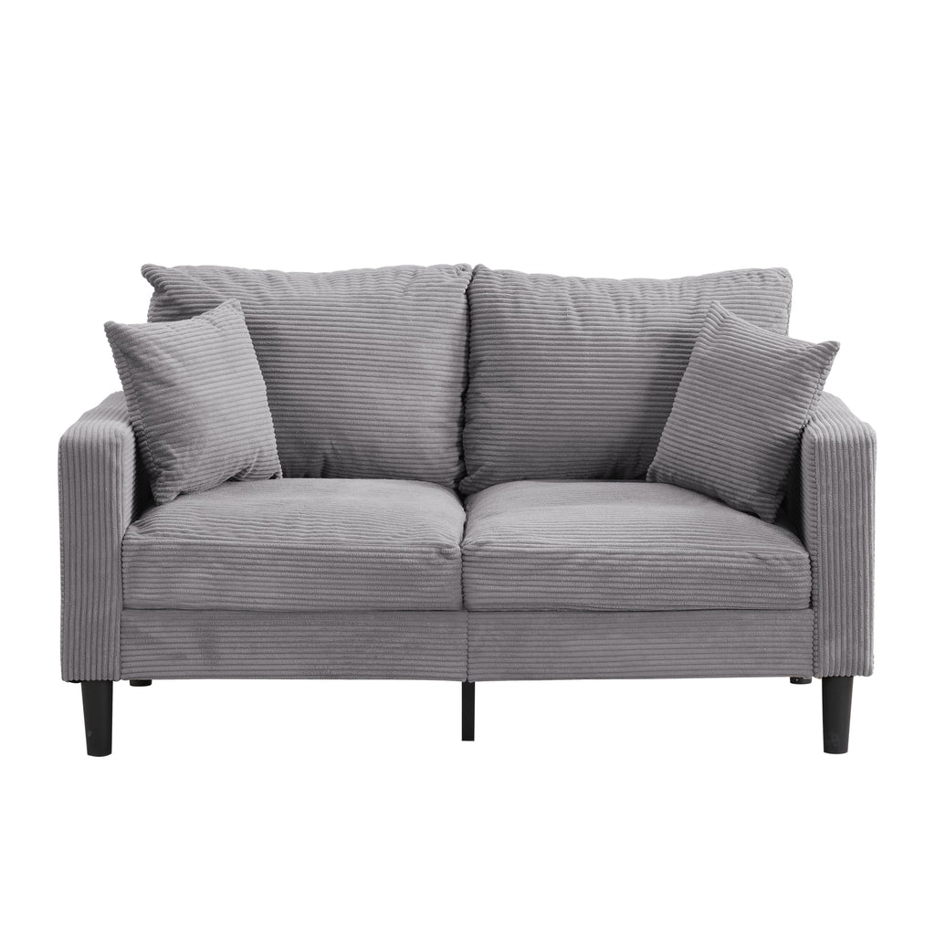 Light Gray 2-Seat Upholstered Loveseat Sofa A558