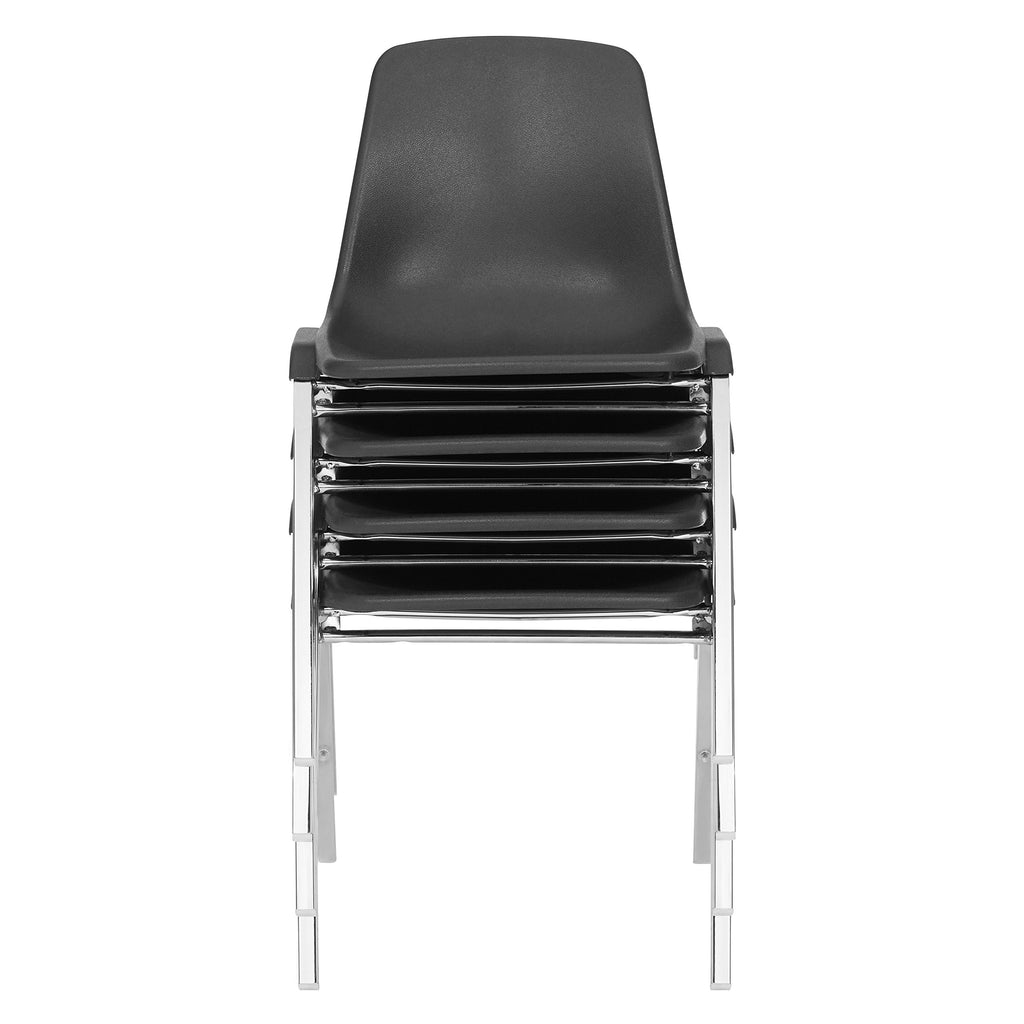 4 Pack Black Poly Shell Stacking Chair U212483