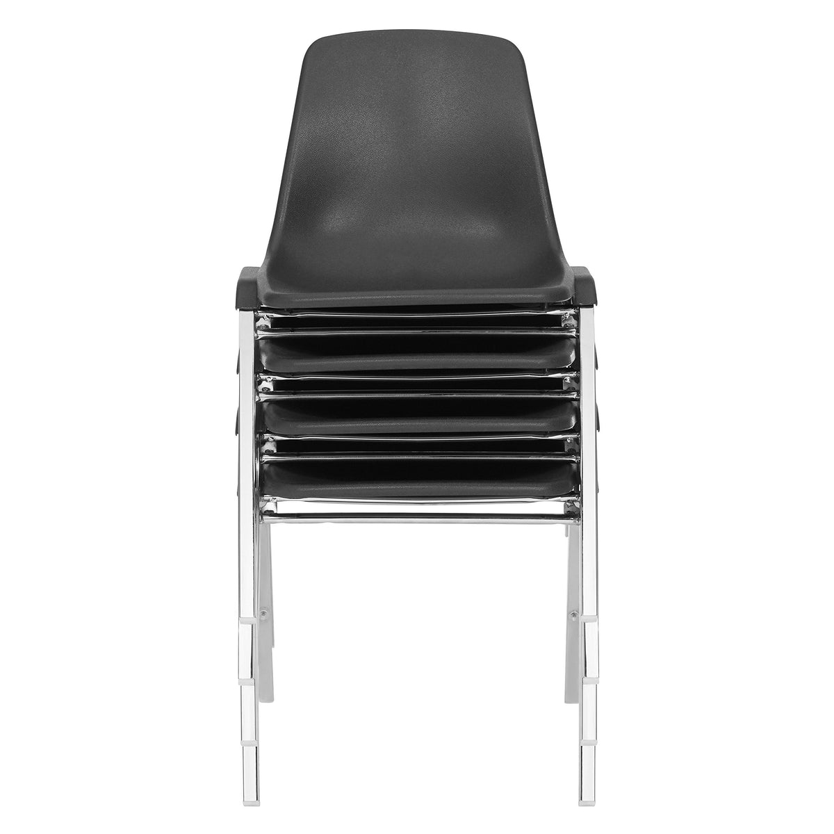 4 Pack Black Poly Shell Stacking Chair U212483