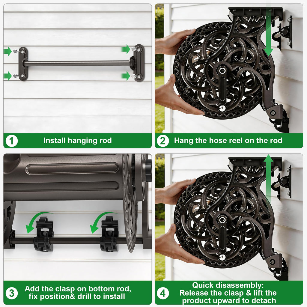 Wall Mount Metal Garden Hose Reel N4955