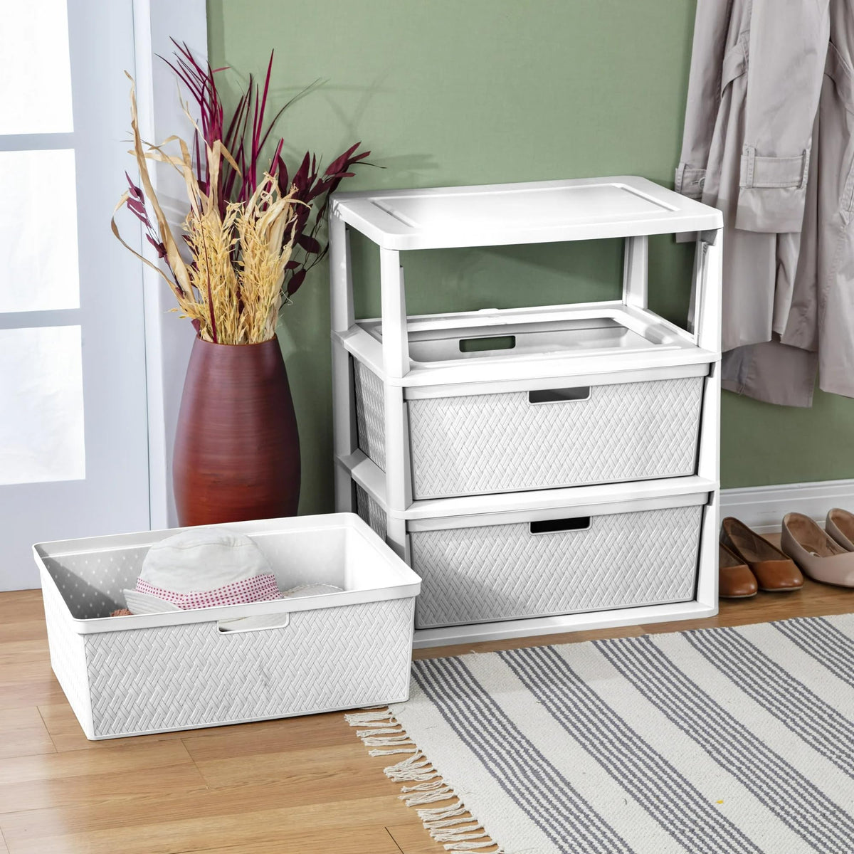 White 3 Drawer Storage Unit G2010