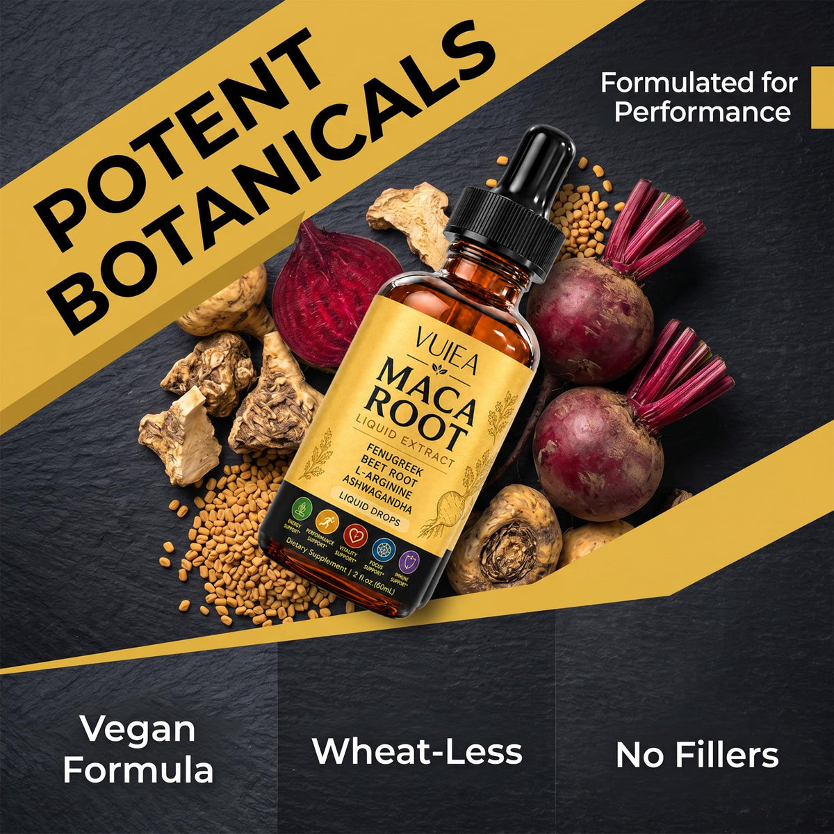 Maca Root Liquid Supplement with Ashwagandha, Fenugreek, Beet Root & L-Arginine P6787