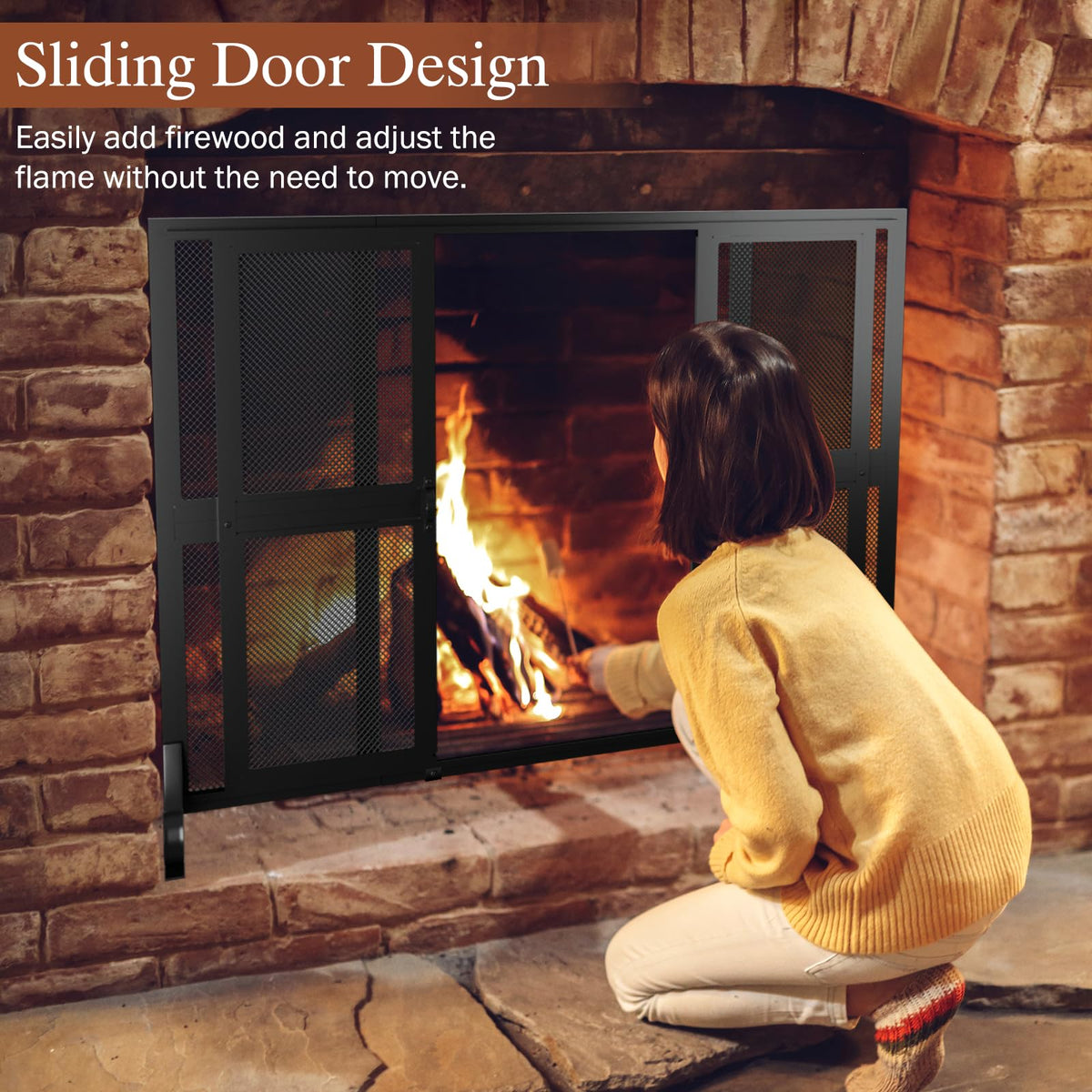 Fireplace Screen with Sliding Doors U379799