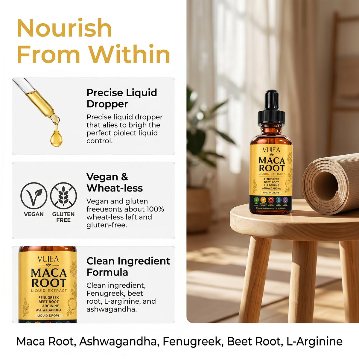 Maca Root Liquid Supplement with Ashwagandha, Fenugreek, Beet Root & L-Arginine P6787