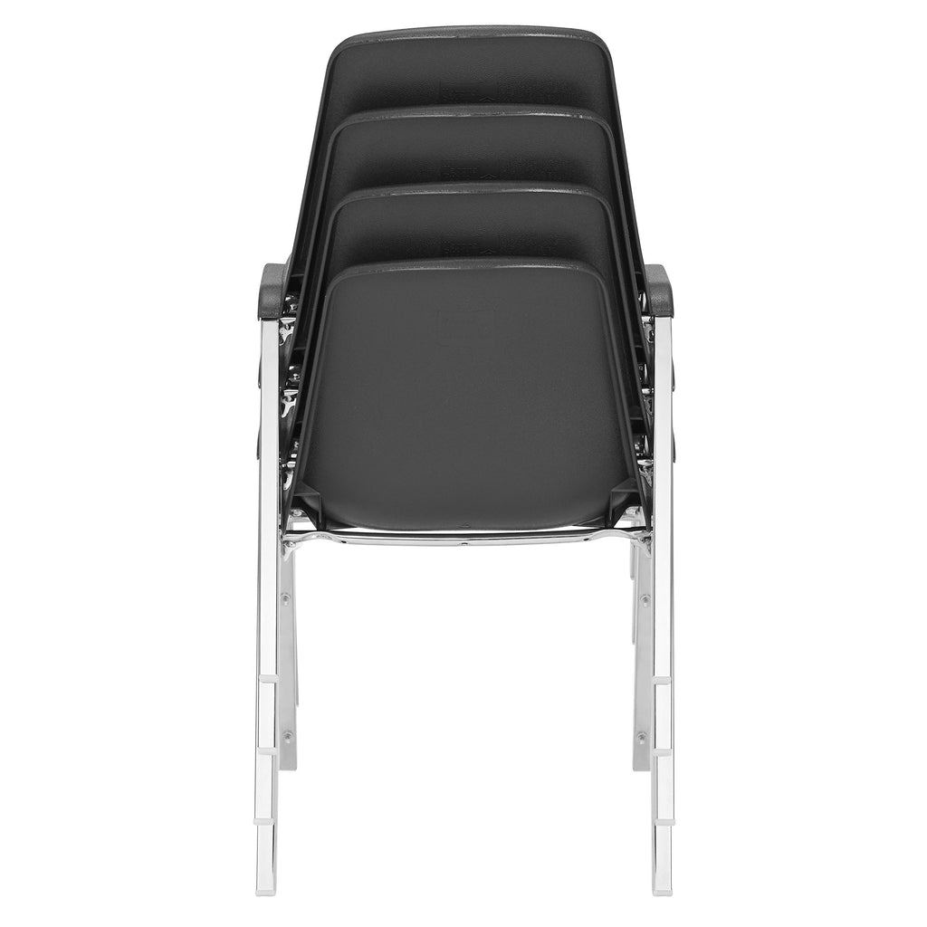 4 Pack Black Poly Shell Stacking Chair U212483