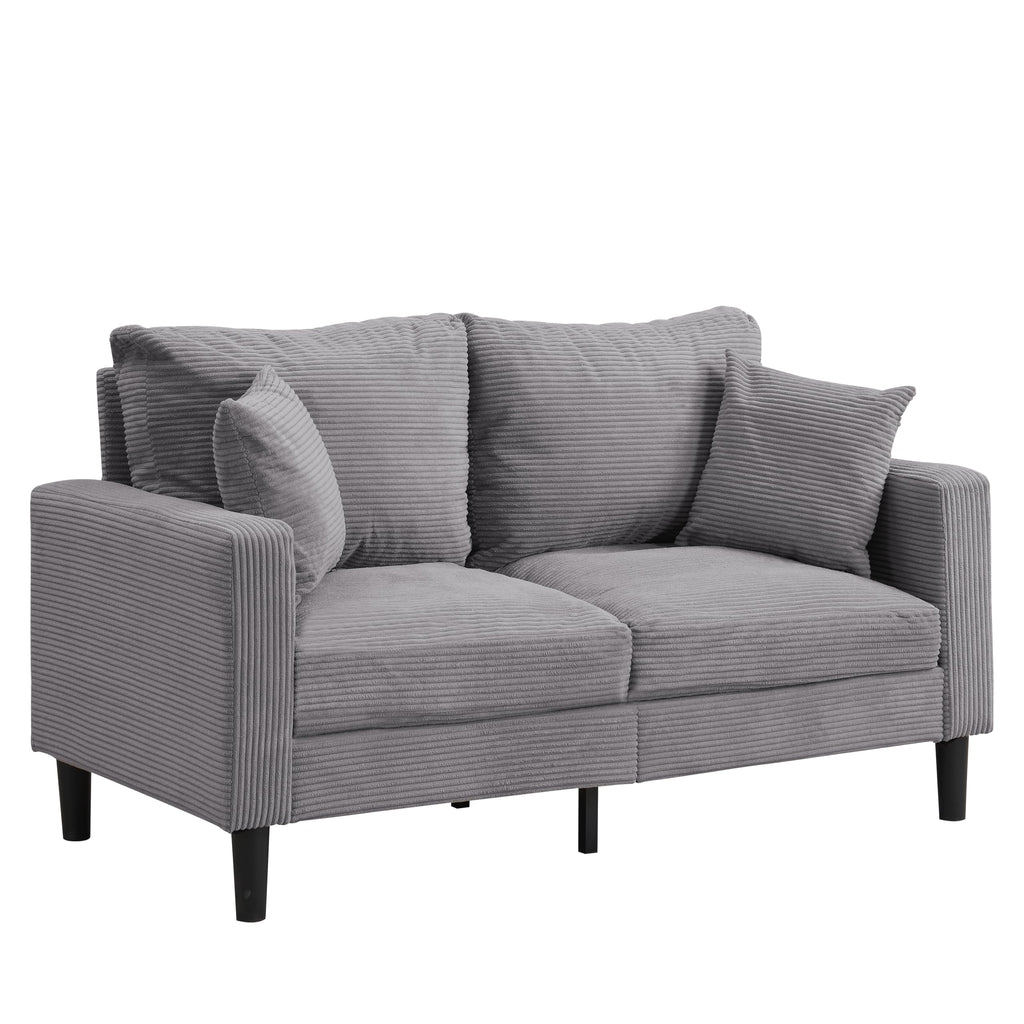 Light Gray 2-Seat Upholstered Loveseat Sofa A558
