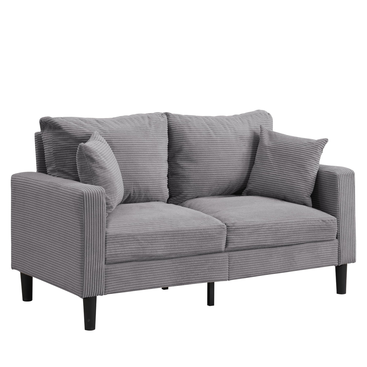 Light Gray 2-Seat Upholstered Loveseat Sofa A558
