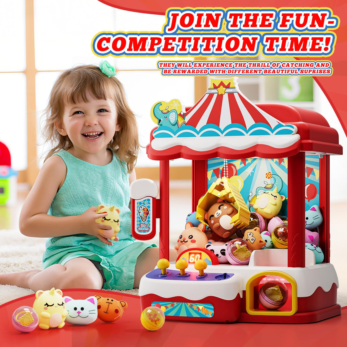 Claw Machine with 30 Mini Prizes Q841