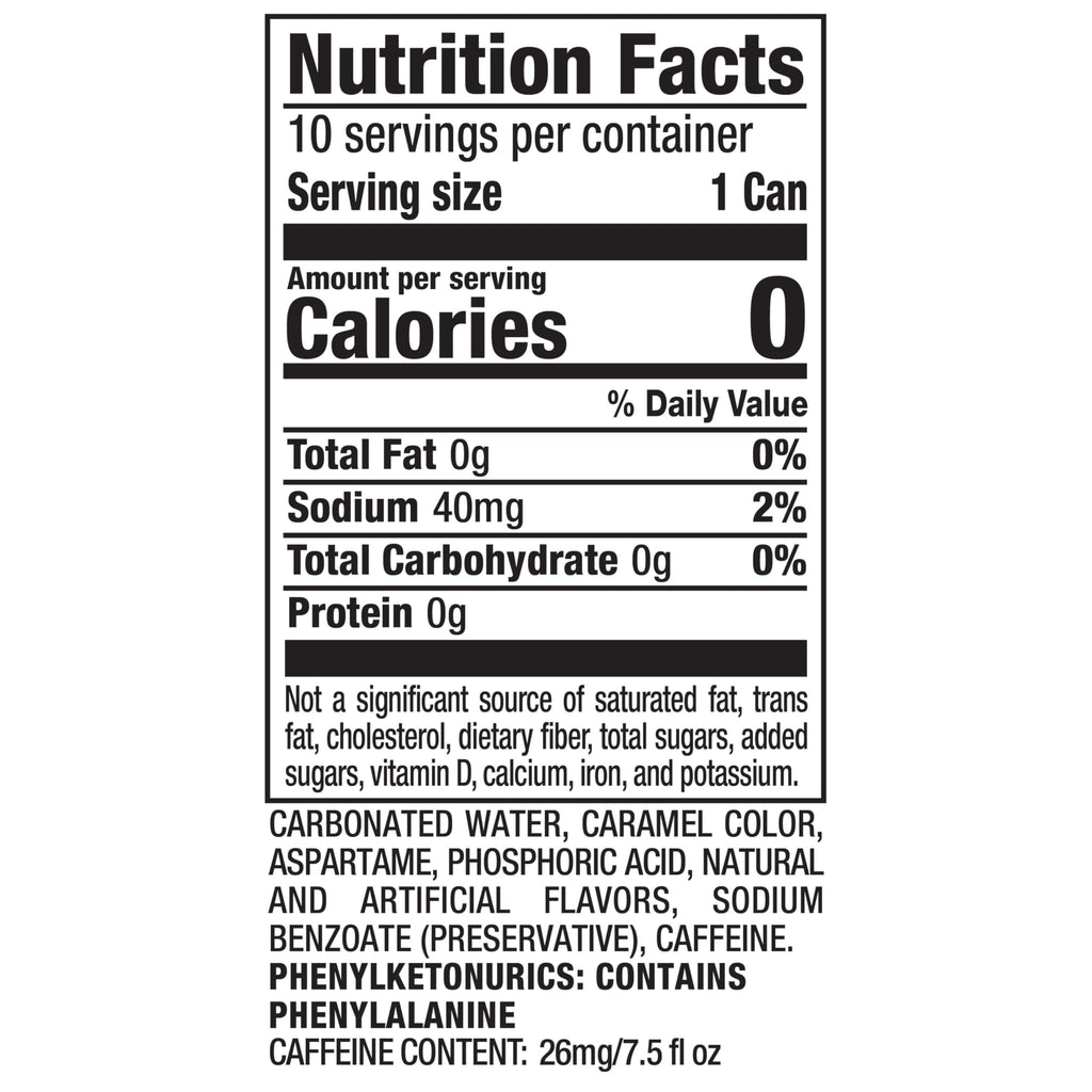 Diet Dr Pepper Soda 7.5 fl oz 10 pack D3342