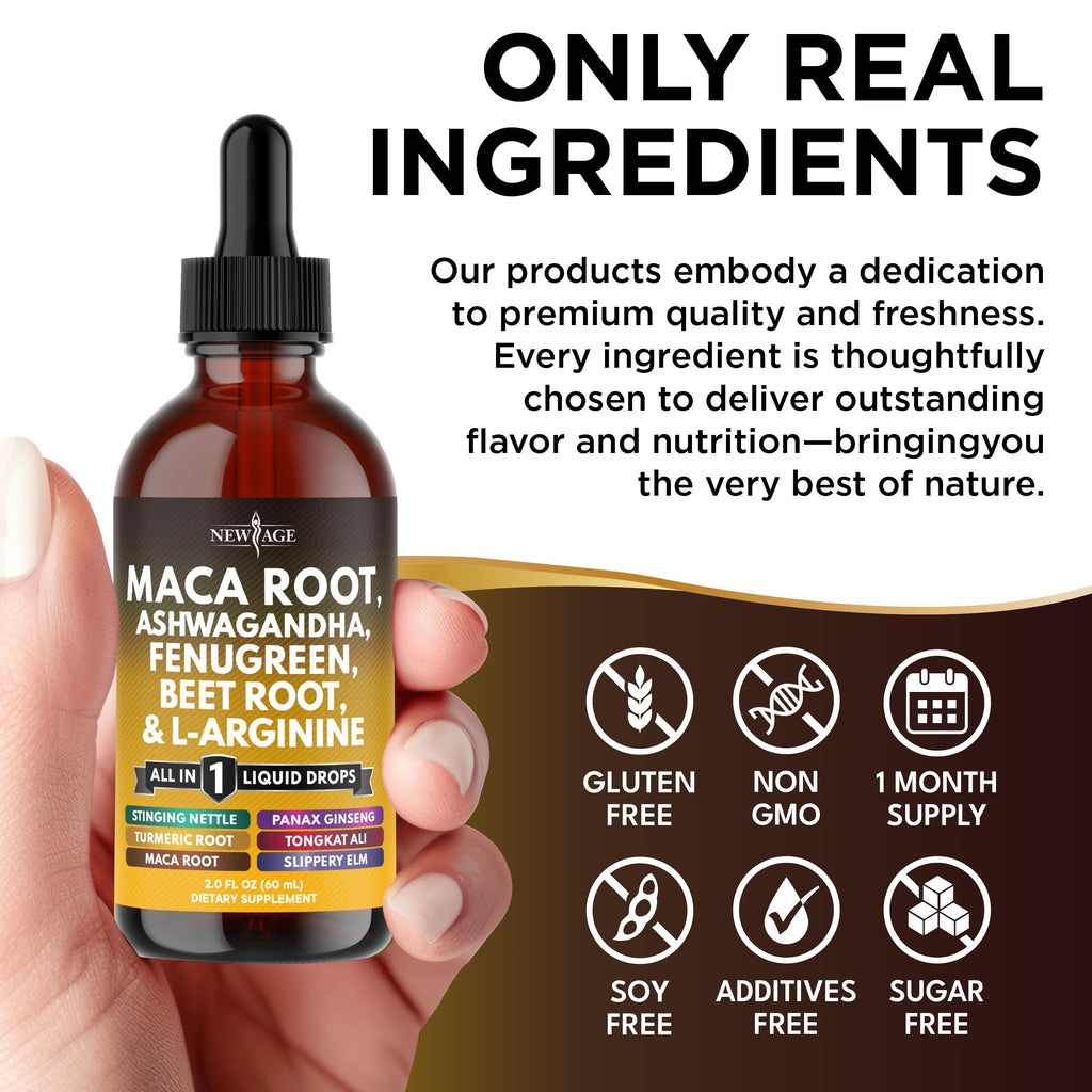 Organic Maca Root Liquid Drops with Ashwagandha 8oz P544