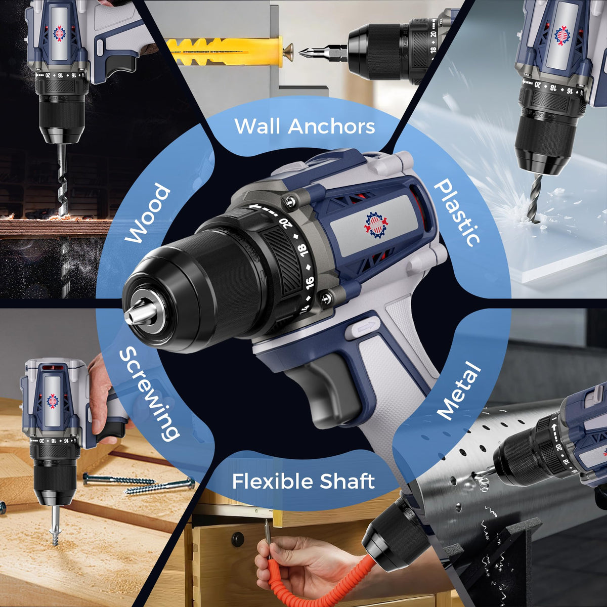 20V Cordless Brushless Power Drill with 2.0Ah Battery and Charger C590967